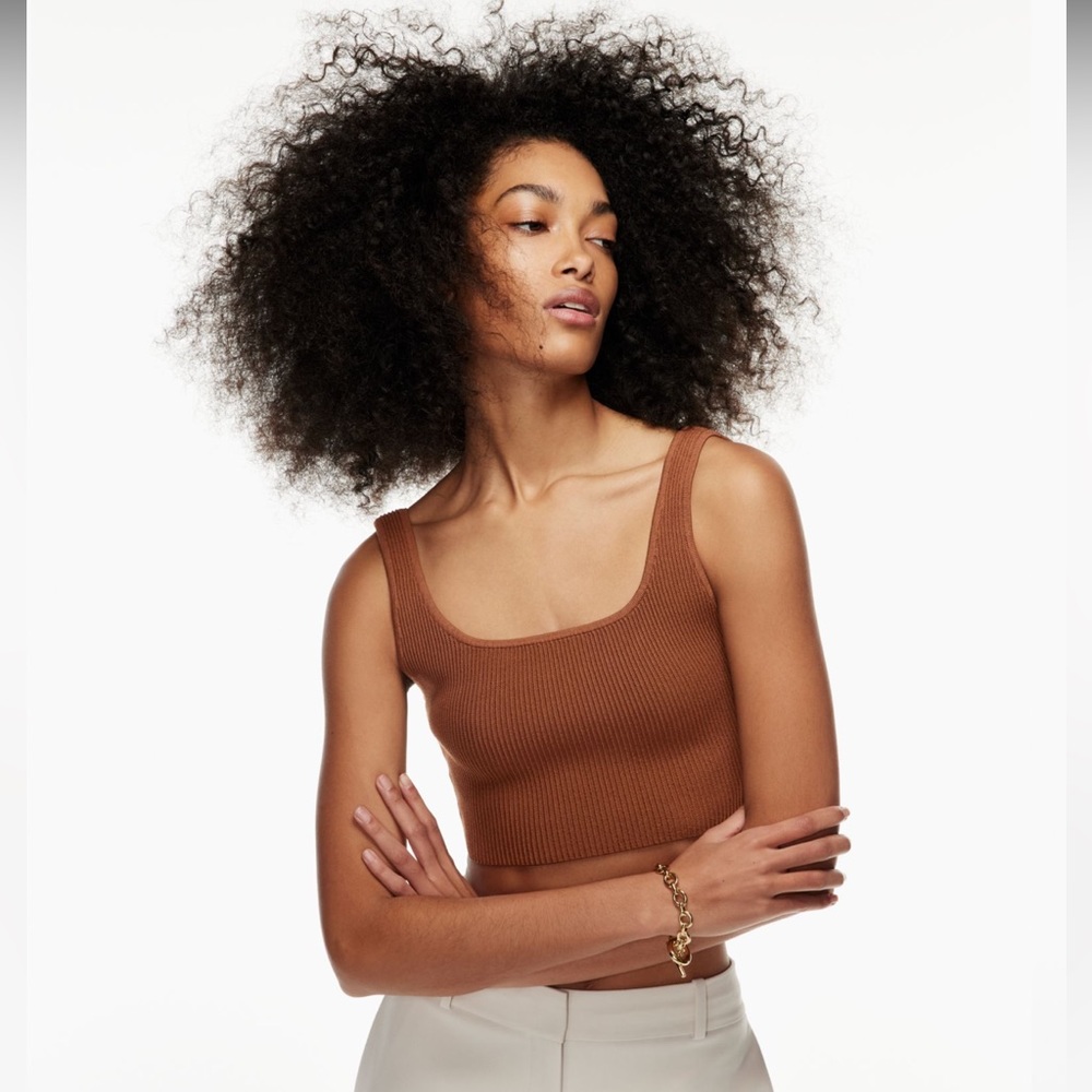 Babaton Sculpt Knit Squareneck Cropped Tank
